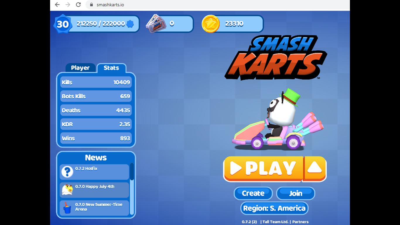 free smash karts account with 370k+ items 