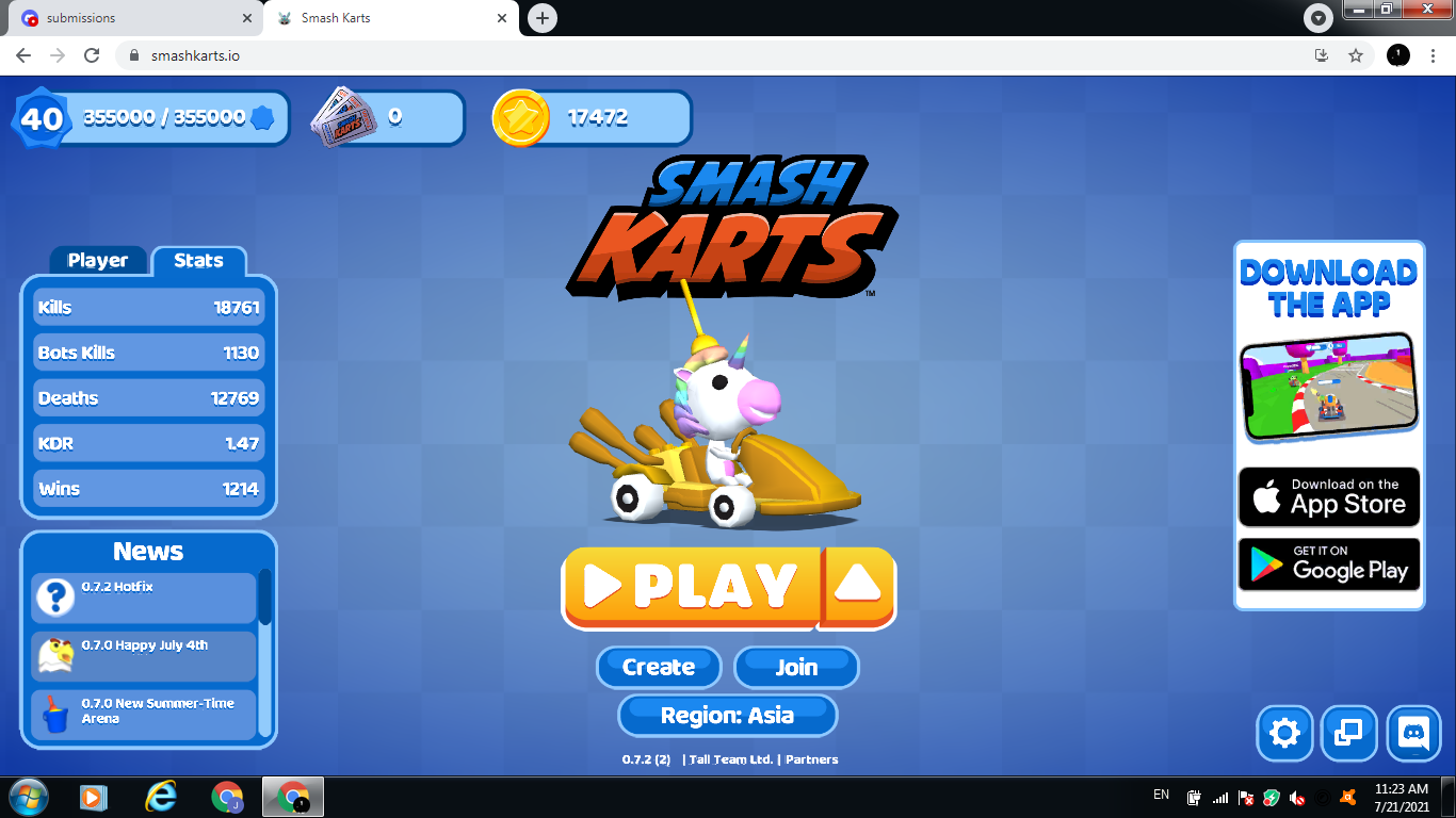 free smash karts account with 370k+ items 