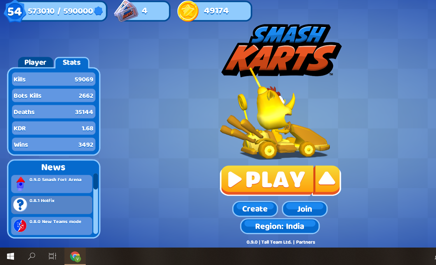 free smash karts account with 370k+ items 